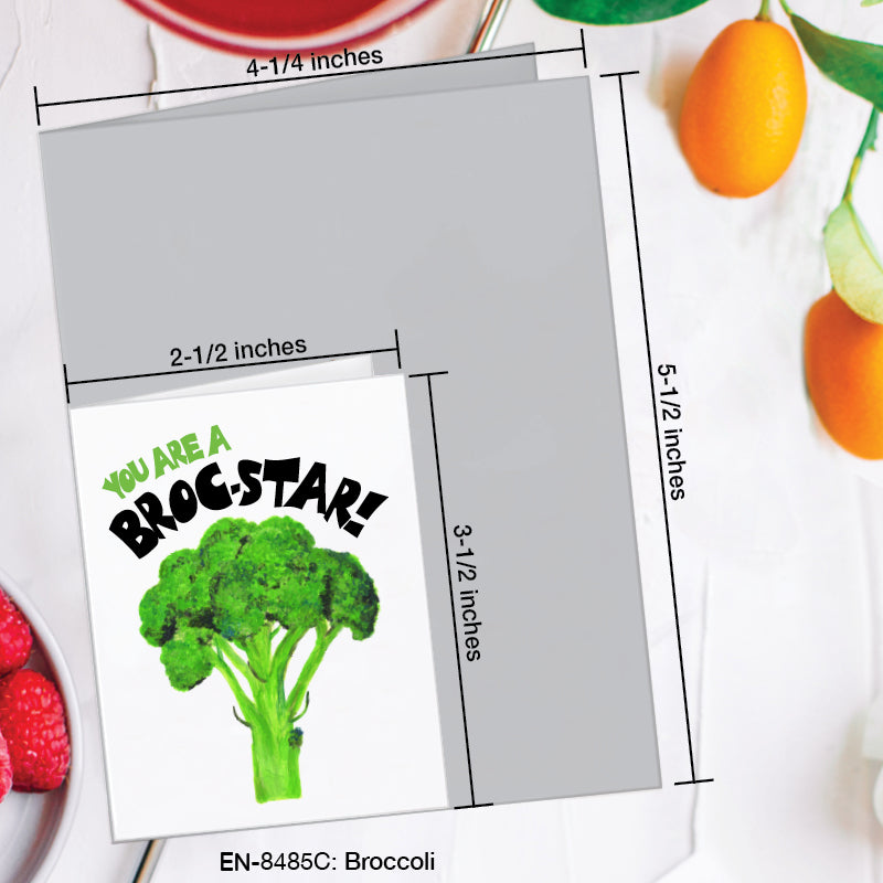 Broccoli, Greeting Card (8485C), Enclosure, www.printedcanvas.com