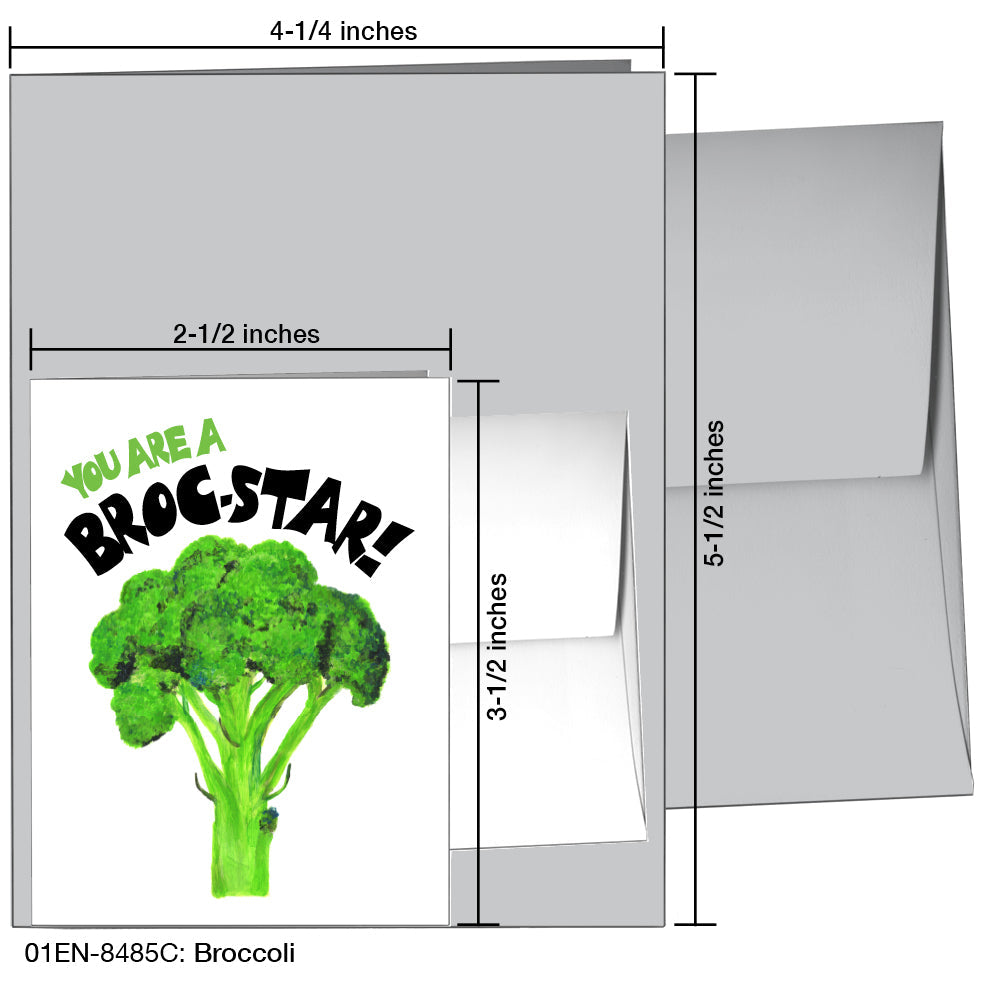 Broccoli, Greeting Card (8485C), Enclosure, www.printedcanvas.com