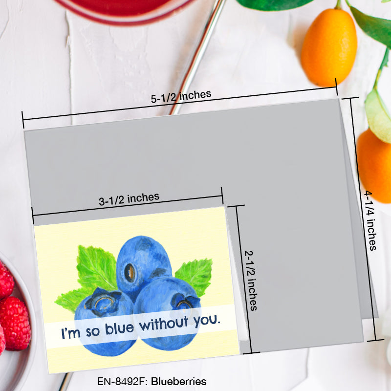 Blueberries, Greeting Card (8492F), Enclosure, www.printedcanvas.com