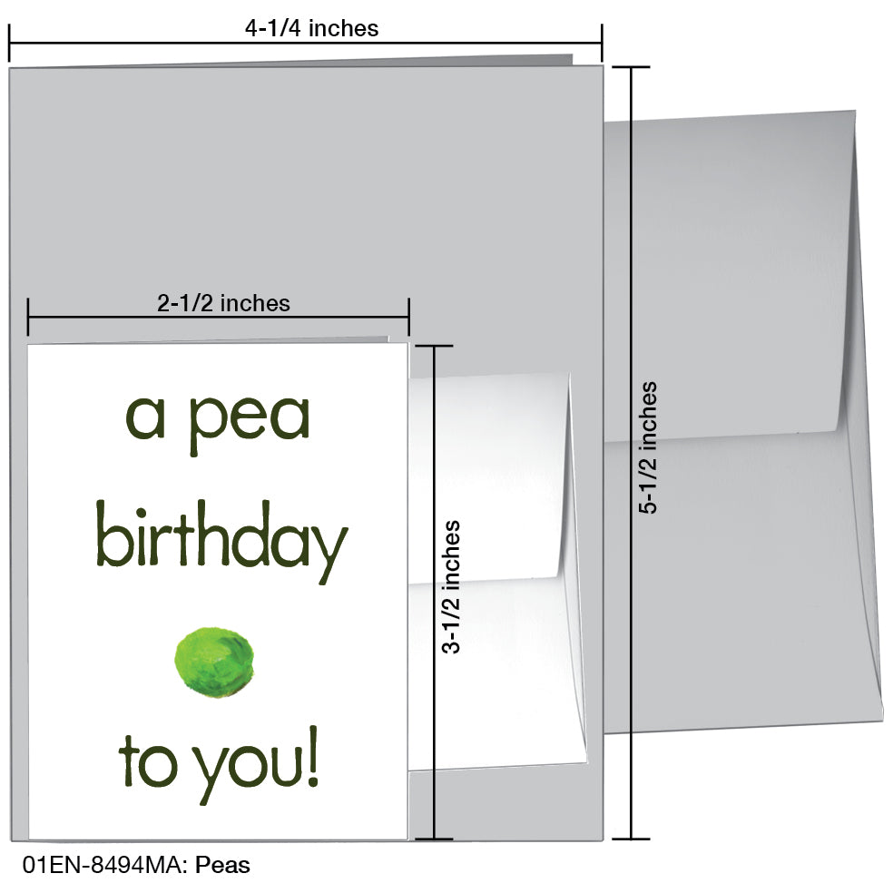 Peas, Greeting Card (8494M), Enclosure, www.printedcanvas.com