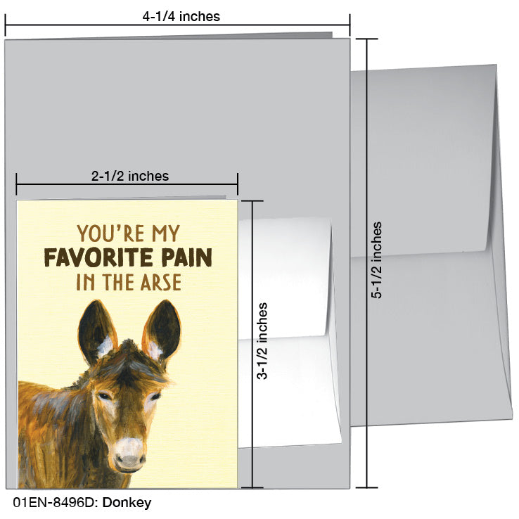 Donkey, Greeting Card (8496D), Enclosure, printedcanvas.com