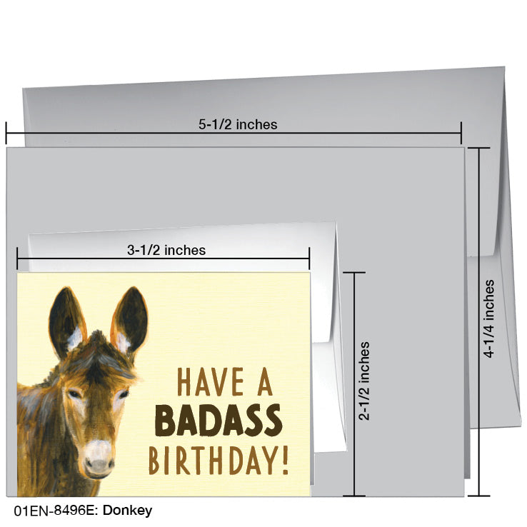 Donkey, Greeting Card (8496E), Enclosure, printedcanvas.com
