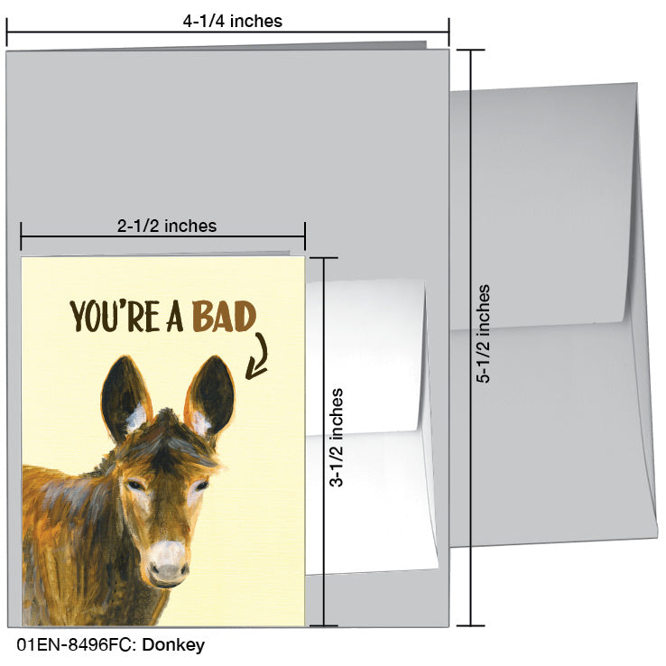 Donkey, Greeting Card (8496FC), Enclosure, www.printedcanvas.com