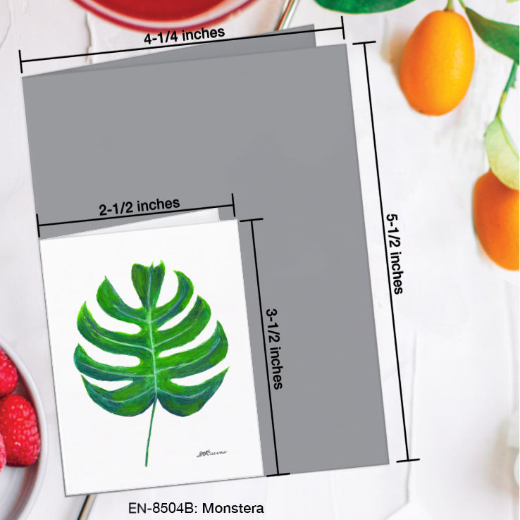 Monstera, Greeting Card (8504B), Enclosure Card, www.printedcanvas.com