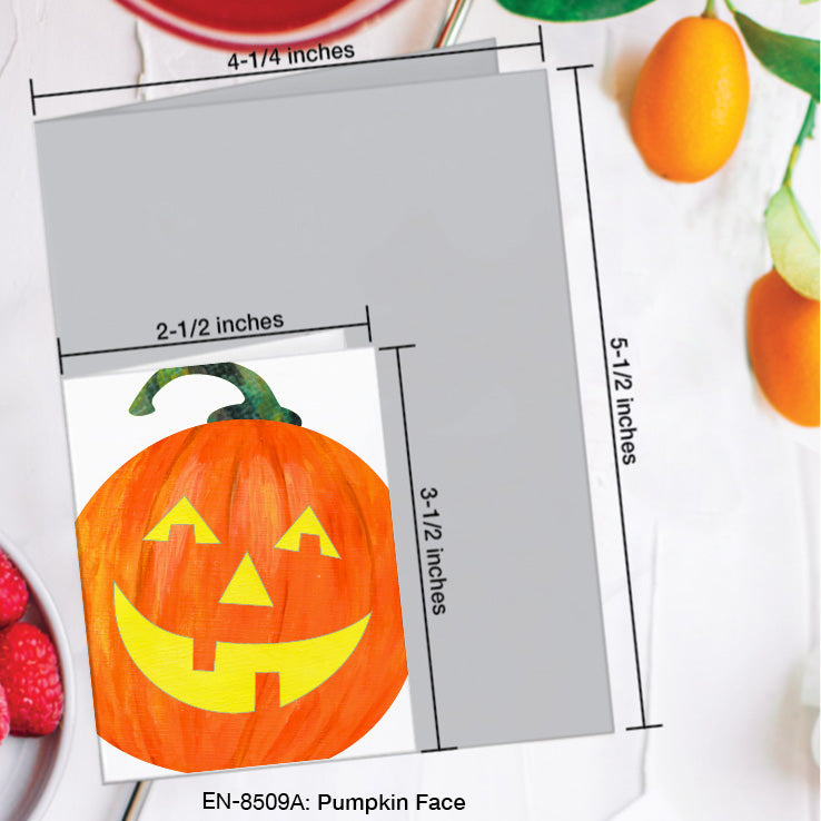 Pumpkin Face, Greeting Card (8509A), Enclosure Card, www.printedcanvas.com
