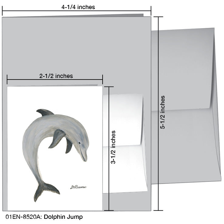 Dolphin Jump, Greeting Card (8520A), Enclosure, www.printedcanvas.com