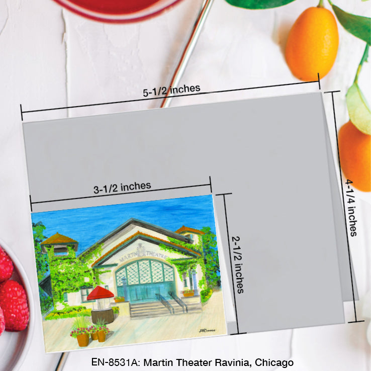 Martin Theater Ravinia, Chicago, Greeting Card (#8531A)