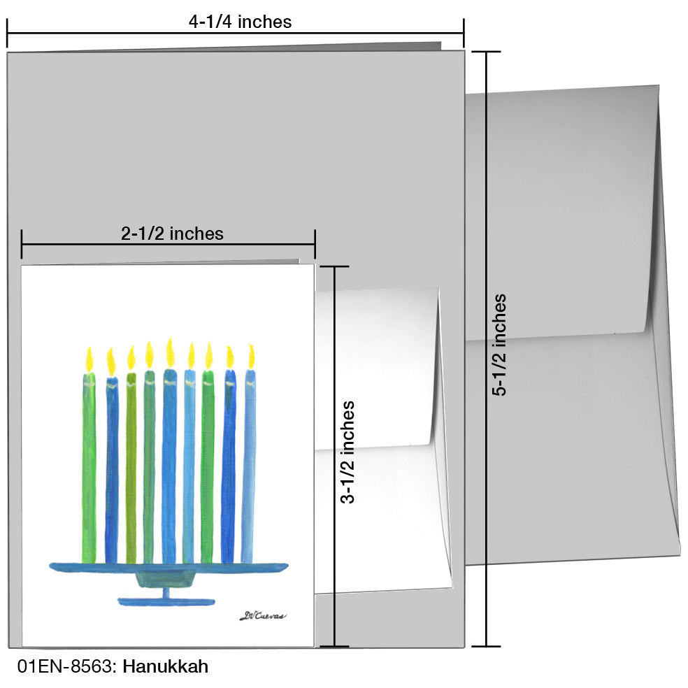 Hanukkah, Greeting Card (8563A), Enclosure, www.printedcanvas.com