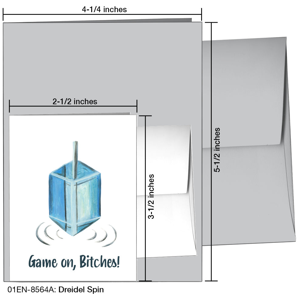 Dreidel Spin, Greeting Card (8564A), Enclosure, www.printedcanvas.com