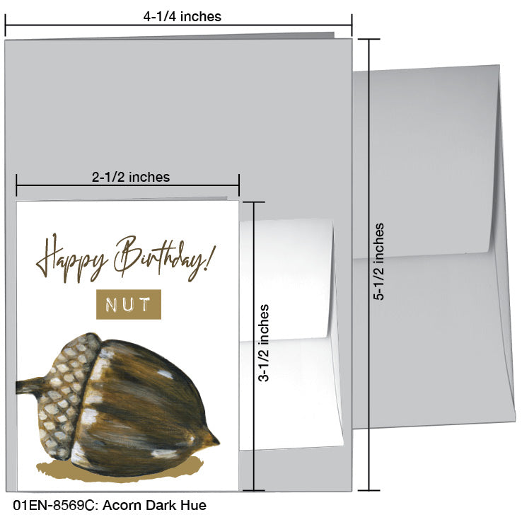 Acorn Dark Hue, Greeting Card (8569C), Enclosure Card, www.printedcanvas.com