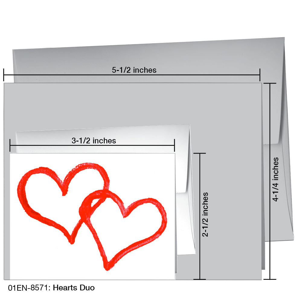 Hearts Duo, Greeting Card (8571A), Enclosure, www.printedcanvas.com