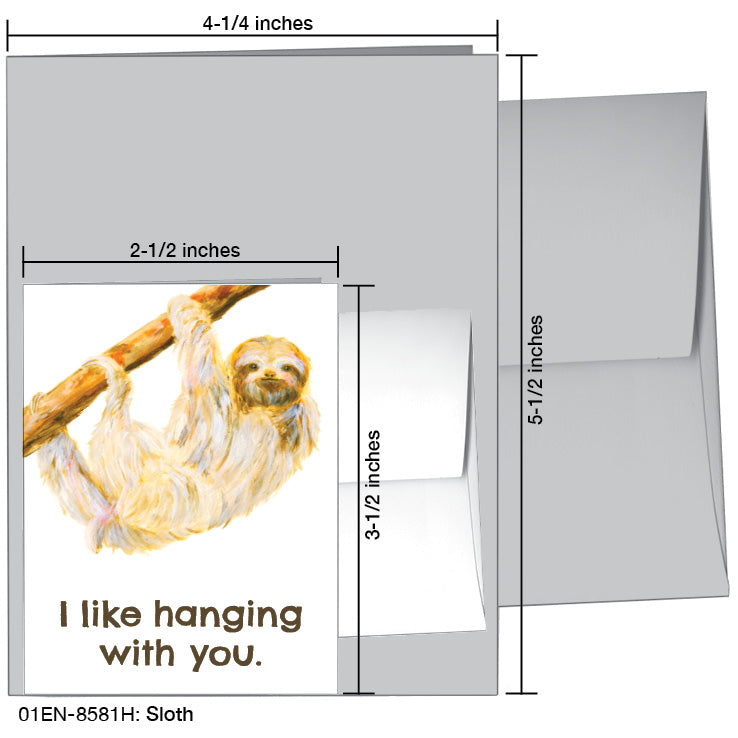 Sloth, Greeting Card (8581H), Enclosure, printedcanvas.com