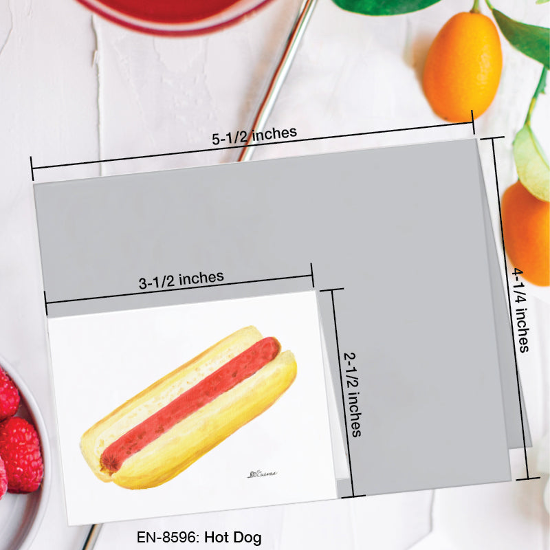 Hot Dog, Greeting Card (8596B), Enclosure Card, www.printedcanvas.com