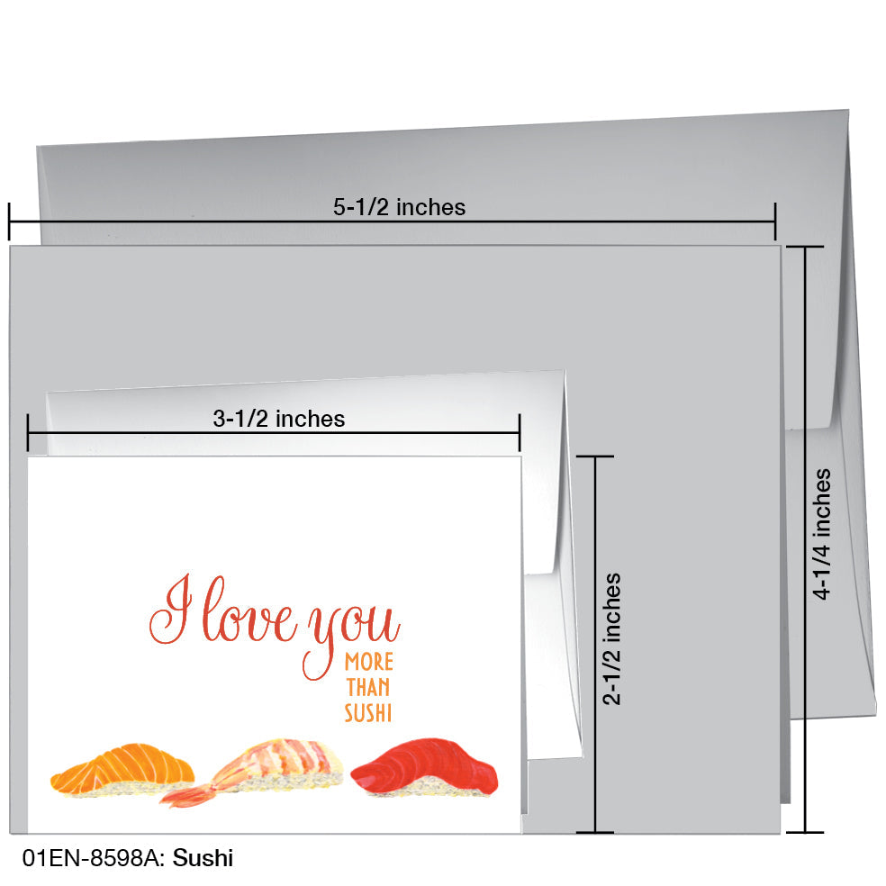 Sushi, Greeting Card (8598A), Enclosure, www.printedcanvas.com