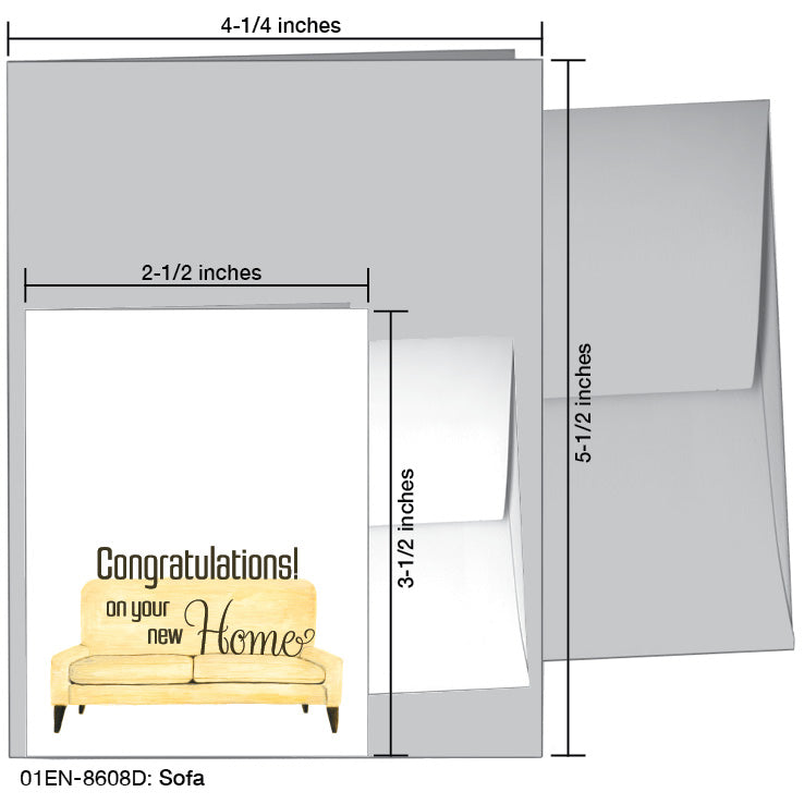 Sofa, Greeting Card (8608D), Enclosure, www.printedcanvas.com