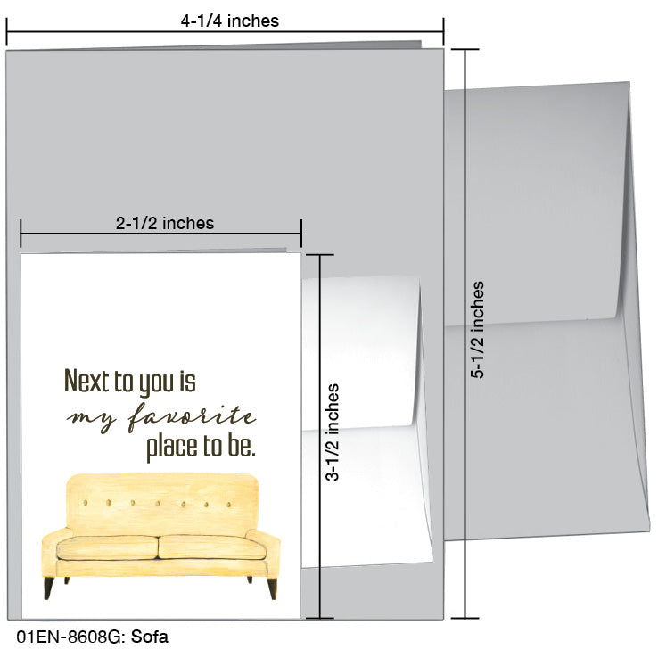 Sofa, Greeting Card (8608G), Enclosure, www.printedcanvas.com