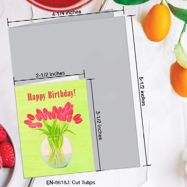 Cut Tulips, Greeting Card (8618J), Enclosure, www.printedcanvas.com