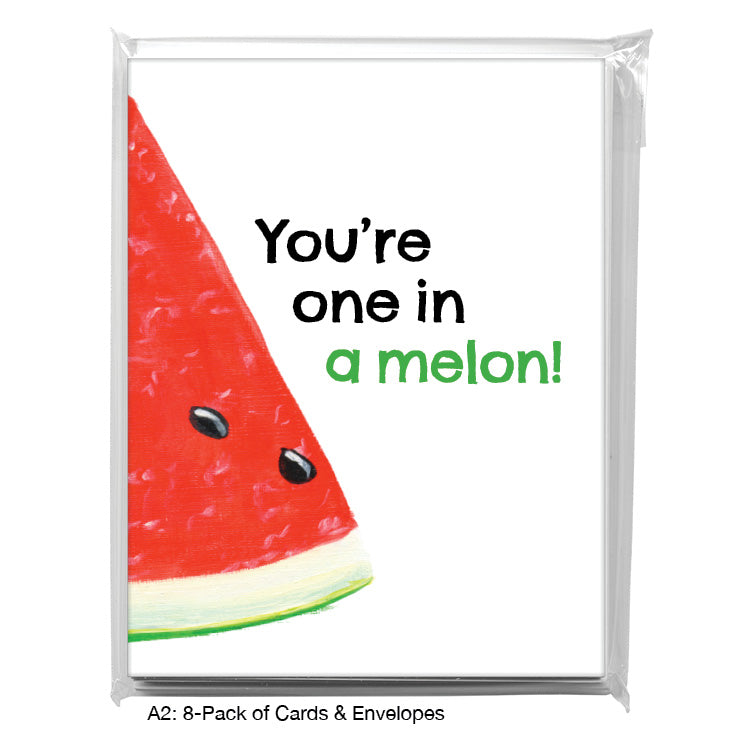 Watermelon Wedge, Greeting Card (8631D), A2 Card 8-Pack, www.printedcanvas.com