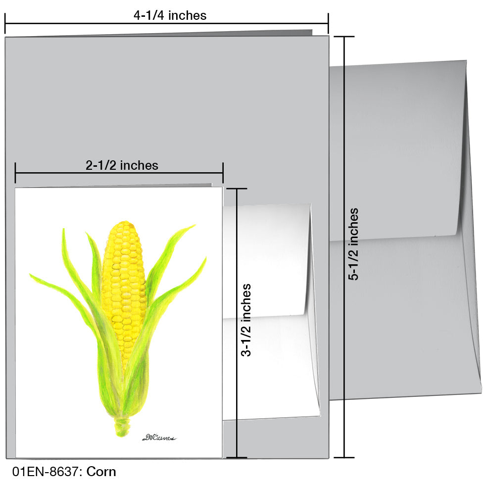 Corn, Greeting Card (8637A), Enclosure, www.printedcanvas.com