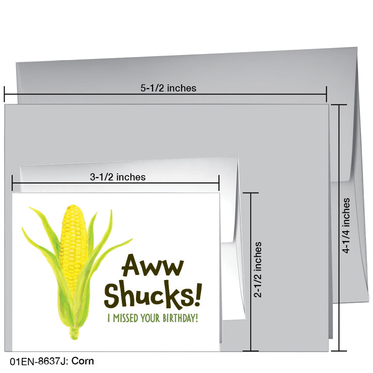 Corn, Greeting Card (8637J), Enclosure, www.printedcanvas.com