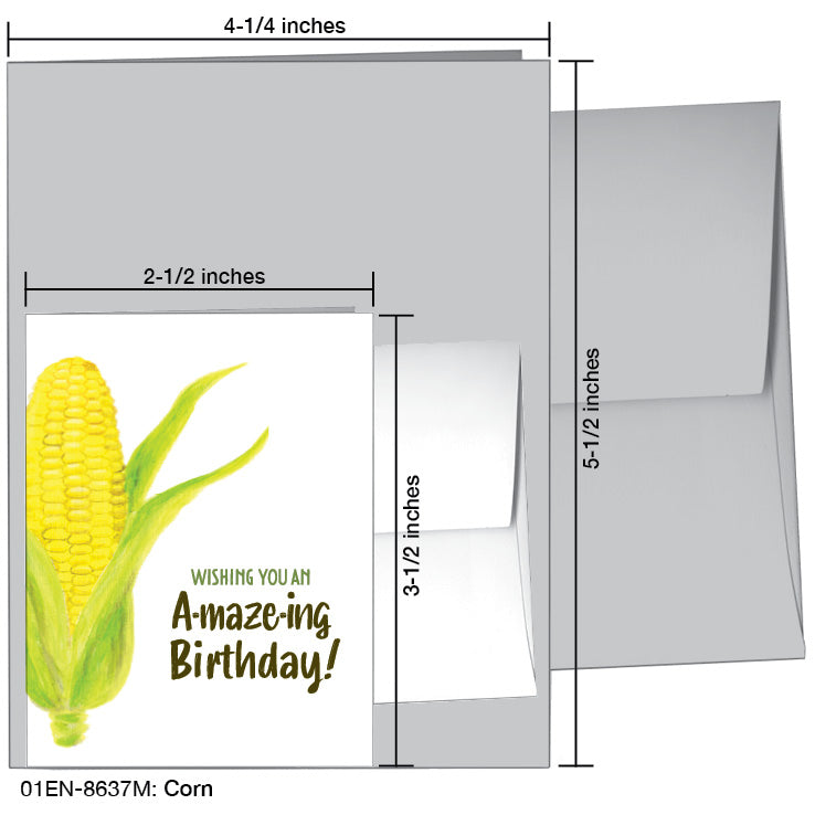 Corn, Greeting Card (8637M), Enclosure, www.printedcanvas.com