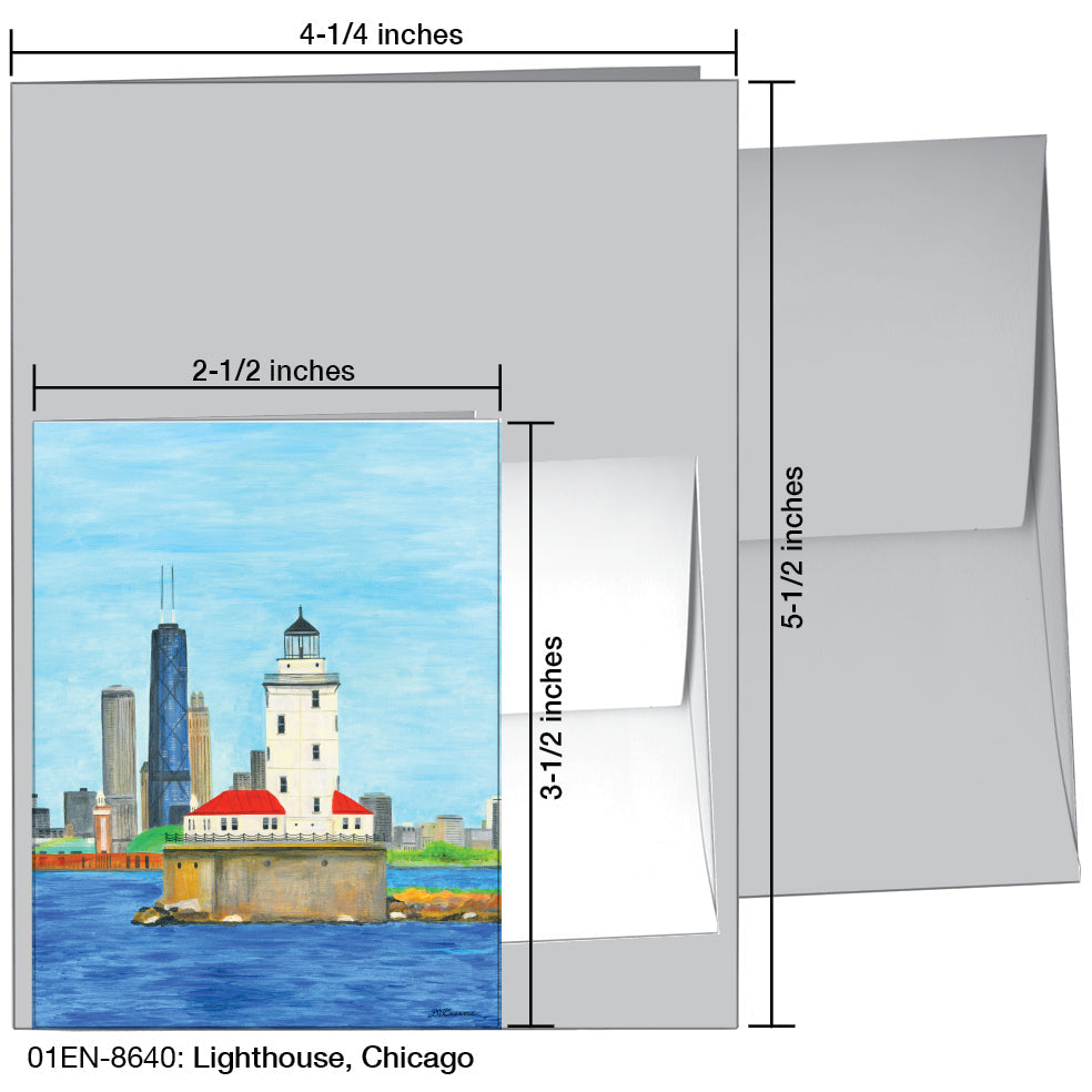 Lighthouse, Chicago, Greeting Card (8640), Enclosure, printedcanvas.com
