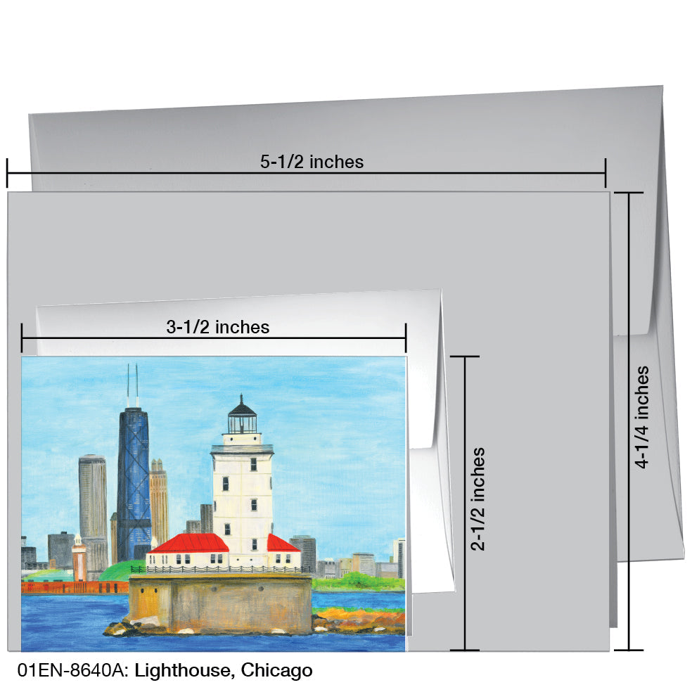 Lighthouse, Chicago, Greeting Card (8640H), Enclosure, www.printedcanvas.com