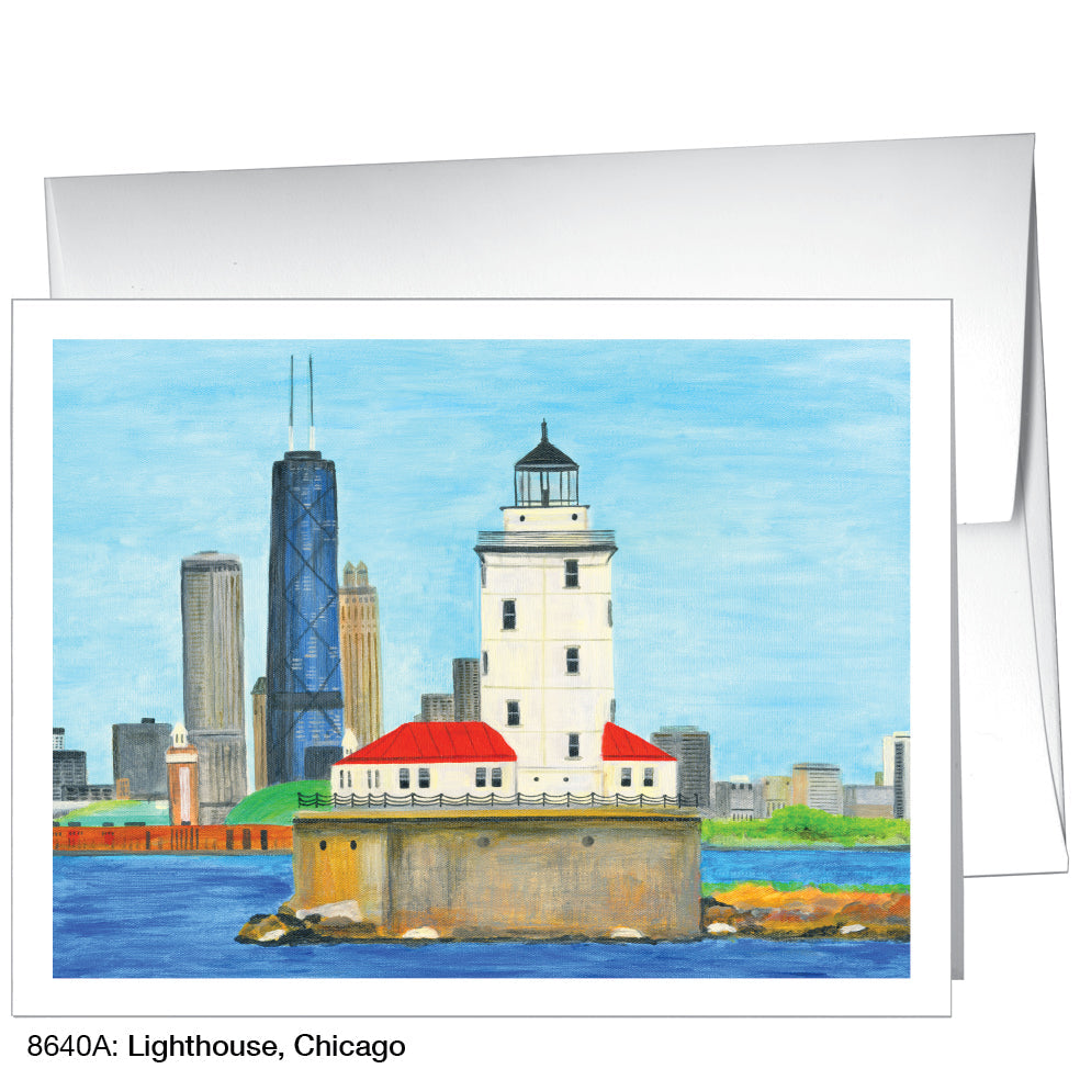 Lighthouse, Chicago, Greeting Card (8640H), Front, www.printedcanvas.com