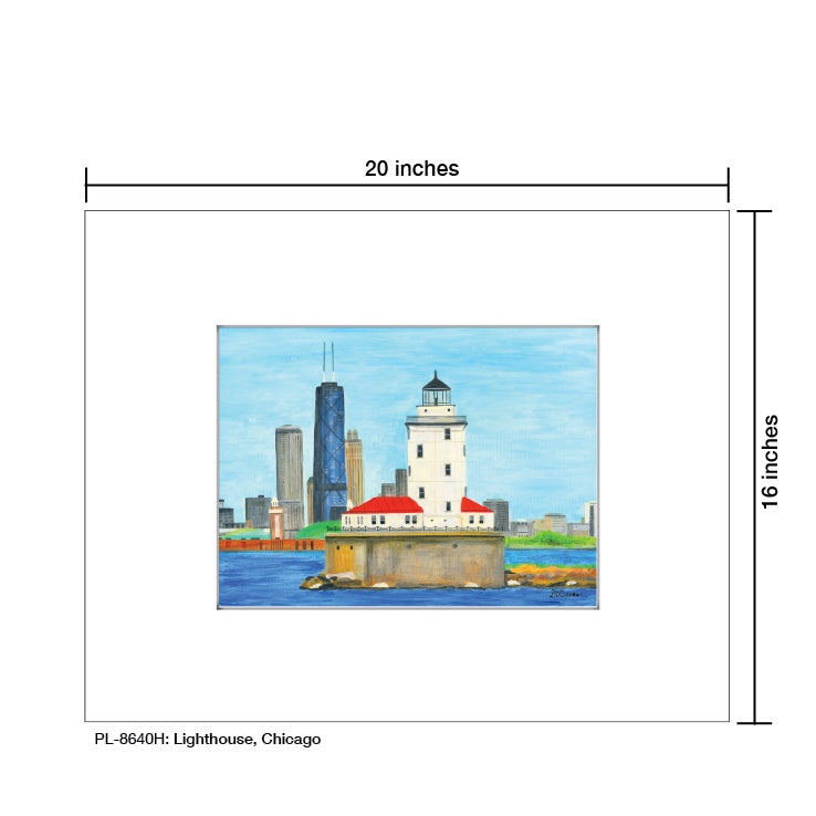 Lighthouse, Chicago, Print (#8640H), Printe Matted, www.printedcanvas.com