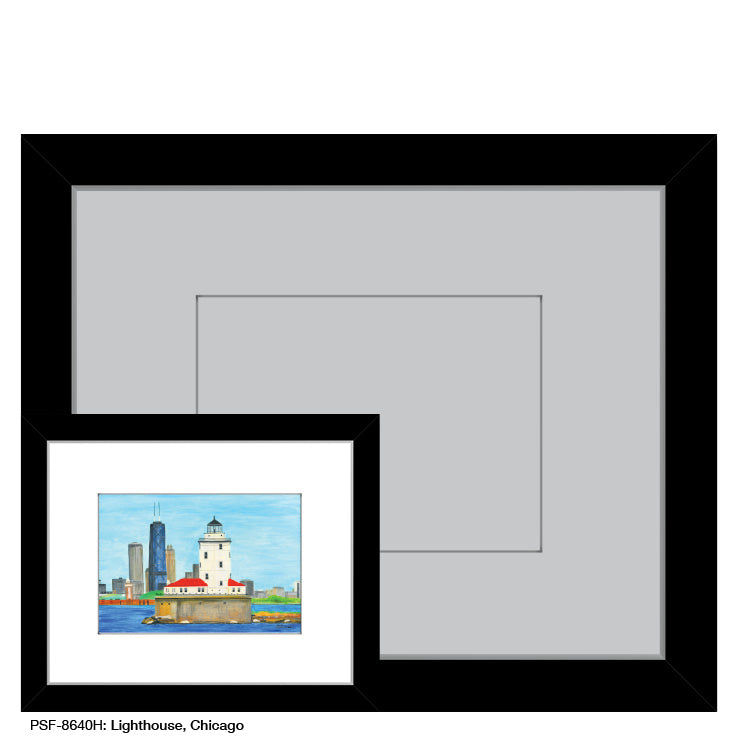 Lighthouse, Chicago, Print (#8640H), Print Matted, www.printedcanvas.com