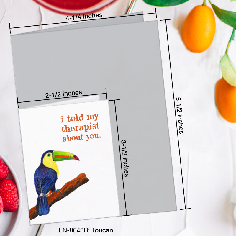 Toucan, Greeting Card (8643B), Enclosure, www.printedcanvas.com