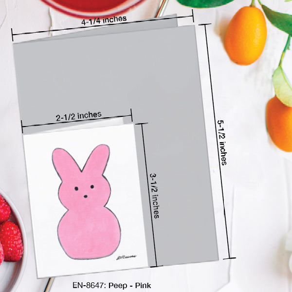 Peep - Pink, Greeting Card (8647A), Enclosure Card, www.printedcanvas.com