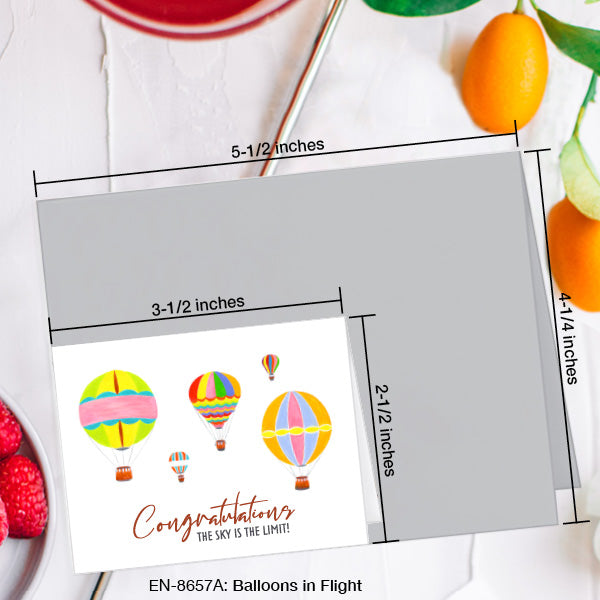 Balloons in Flight, Greeting Card (8657A), Enclosure, www.printedcanvas.com