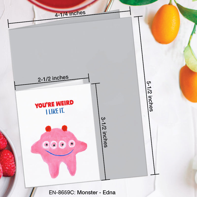 Monster - Edna, Greeting Card (8659C), Enclosure, www.printedcanvas.com