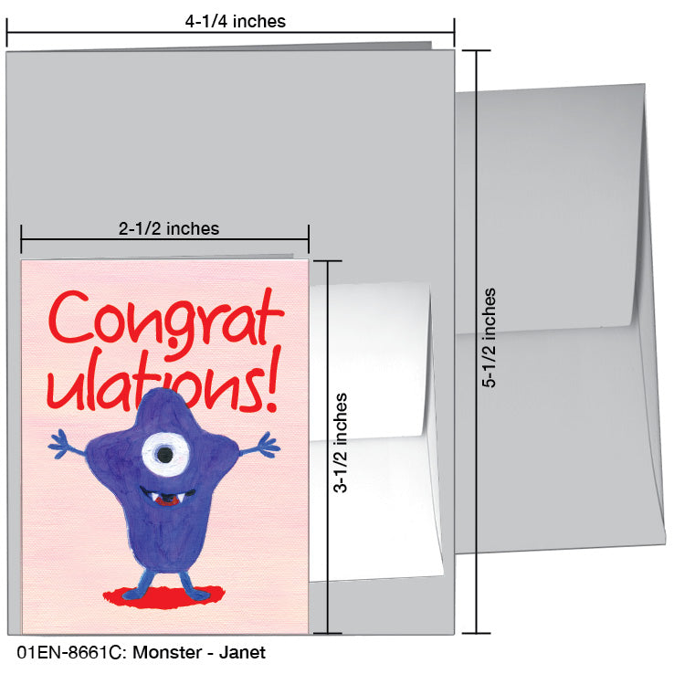 Monster - Janet, Greeting Card (8661C)