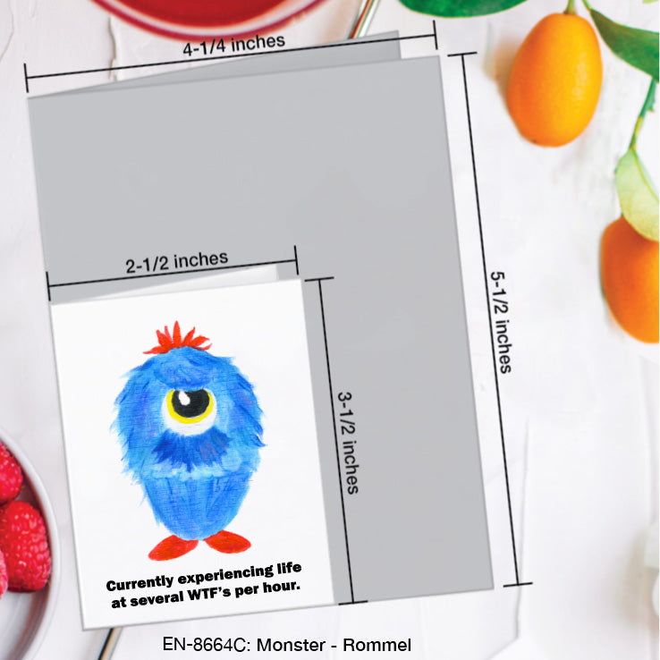 Monster - Rommel, Greeting Card (8664C), Enclosure, www.printedcanvas.com