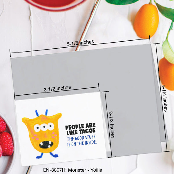 Monster - Yollie, Greeting Card (8667H), Enclosure, www.printedcanvas.com