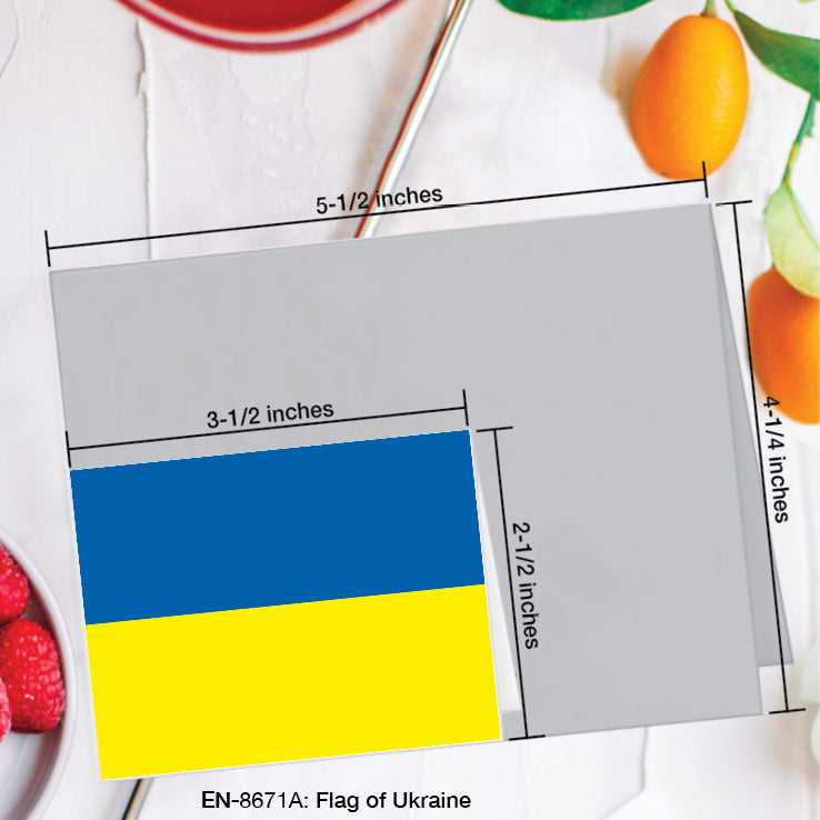 Flag of Ukraine, Greeting Card (8671A), Enclosure Card, www.printedcanvas.com
