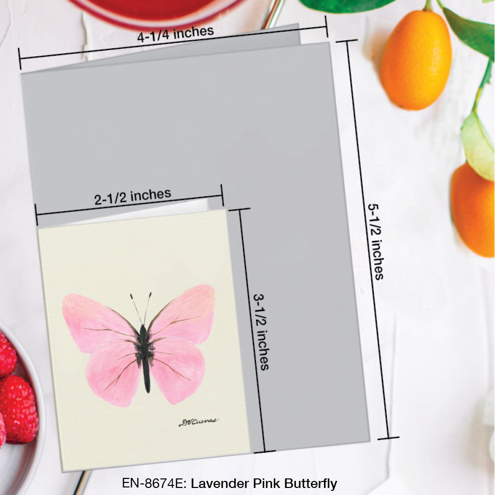 Lavender Pink Butterfly, Greeting Card (#8674E)