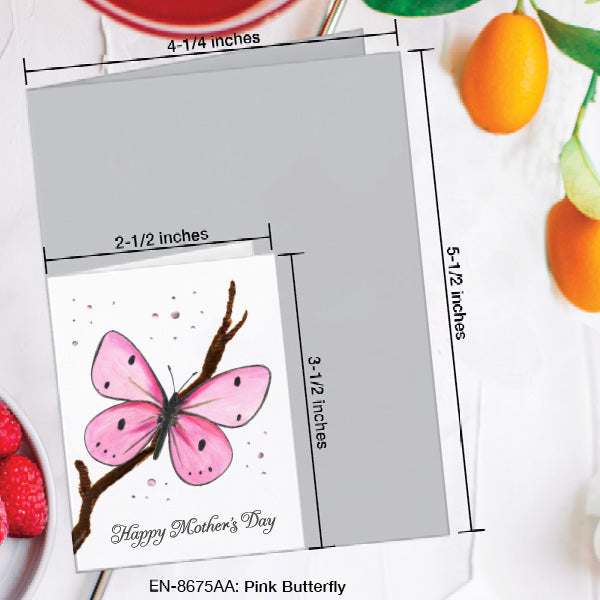 Pink Butterfly, Greeting Card (8675AA), Enclosure, www.printedcanvas.com