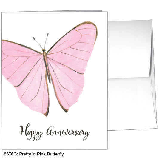 Pretty in Pink Butterfly, Greeting Card (8676G)