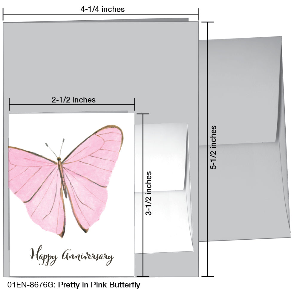 Pretty in Pink Butterfly, Greeting Card (8676G)