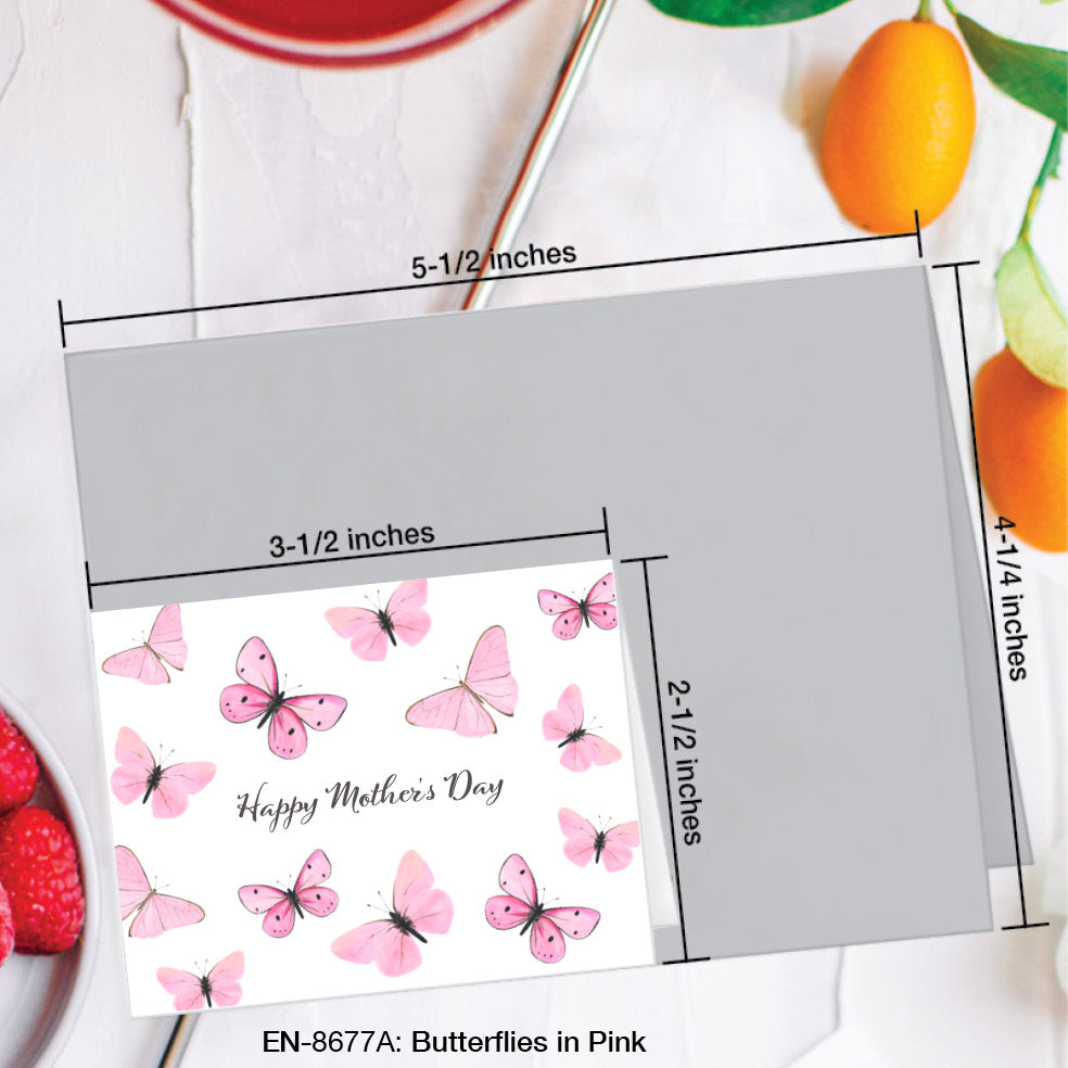 Butterflies in Pink, Greeting Card (8677A), Enclosure, www.printedcanvas.com