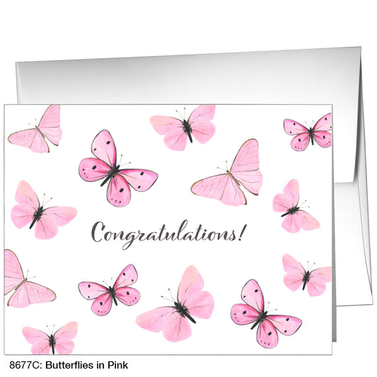 Butterflies in Pink, Greeting Card (8677C)