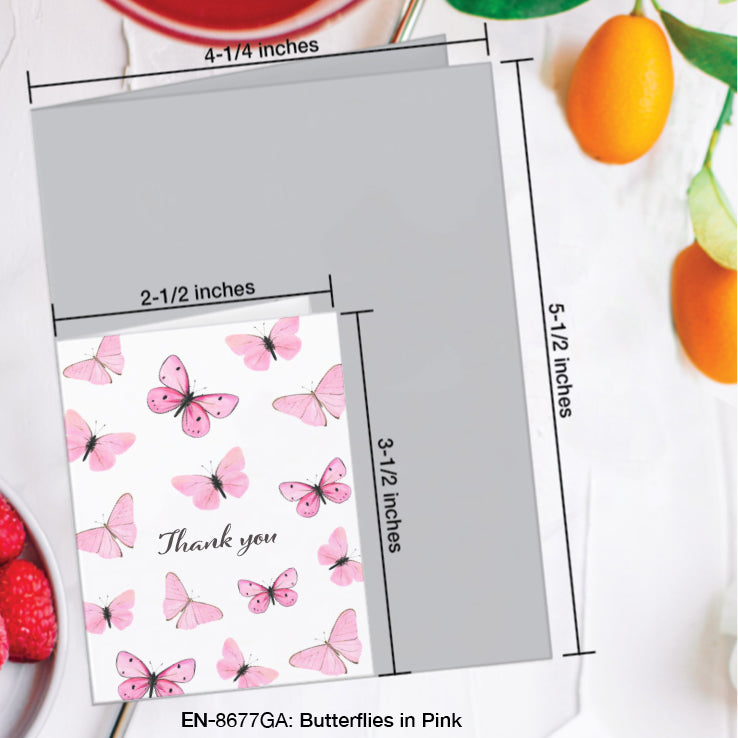 Butterflies in Pink, Greeting Card (#8677GA)