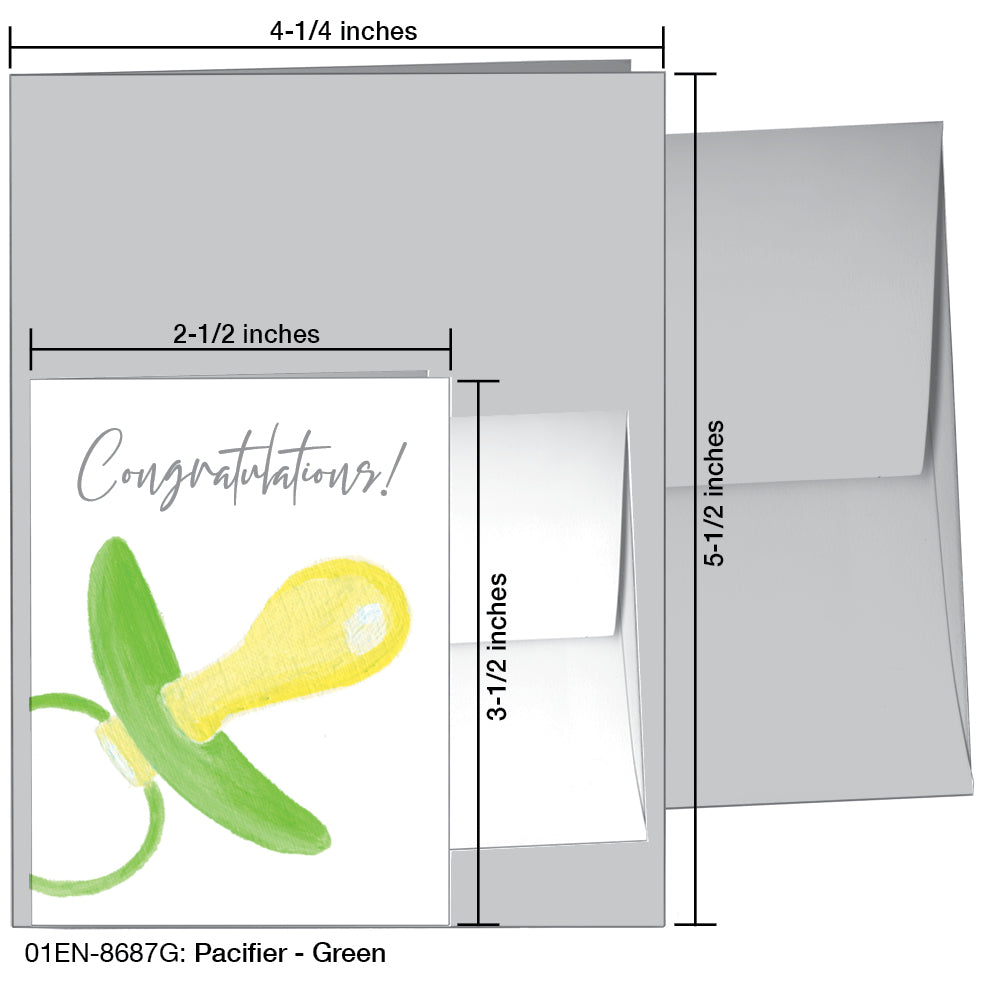 Pacifier - Green, Greeting Card (8687G), Enclosure, printedcanvas.com