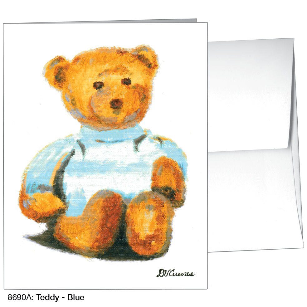 Teddy - Blue, Greeting Card (8690A), A2, printedcanvas.com