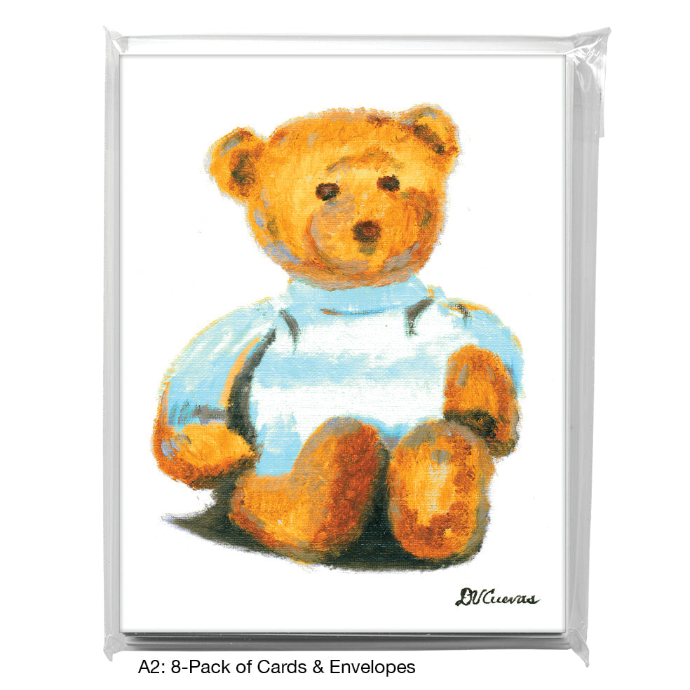 Teddy - Blue, Greeting Card (8690A), A2 8-Pack, printedcanvas.com