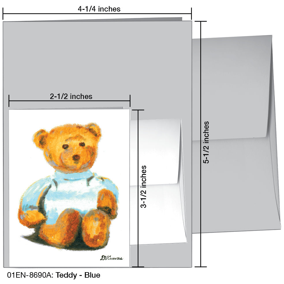Teddy - Blue, Greeting Card (8690A), Enclosure, printedcanvas.com