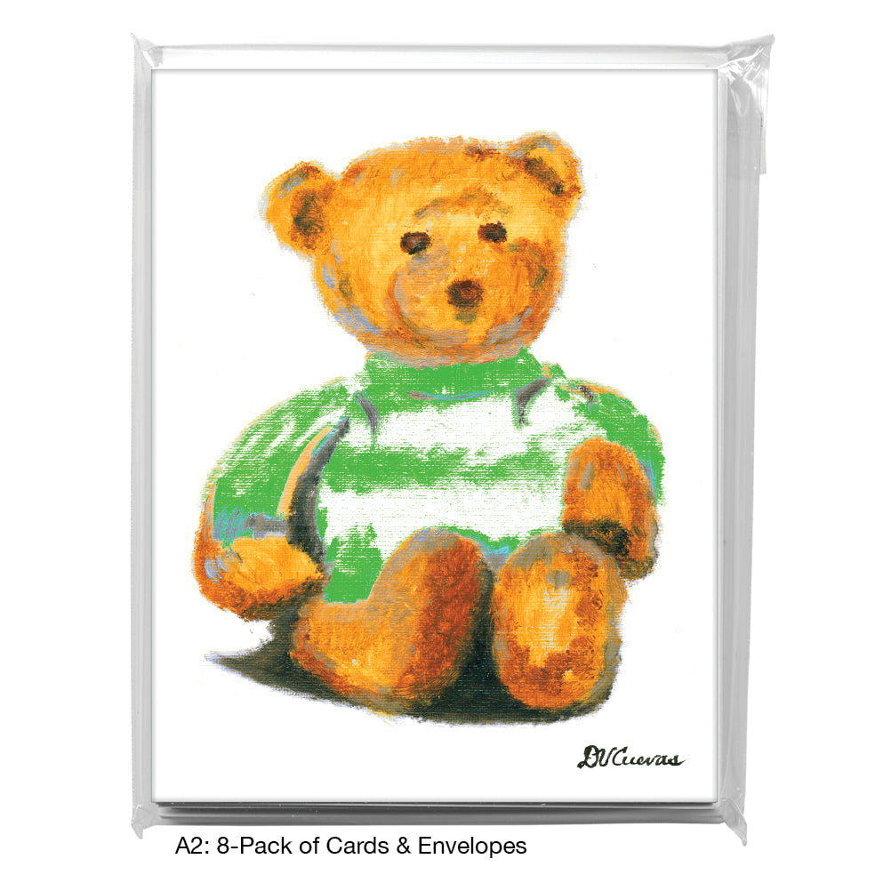 Teddy - Green, Greeting Card (8691B), A2 8-Pack, printedcanvas.com